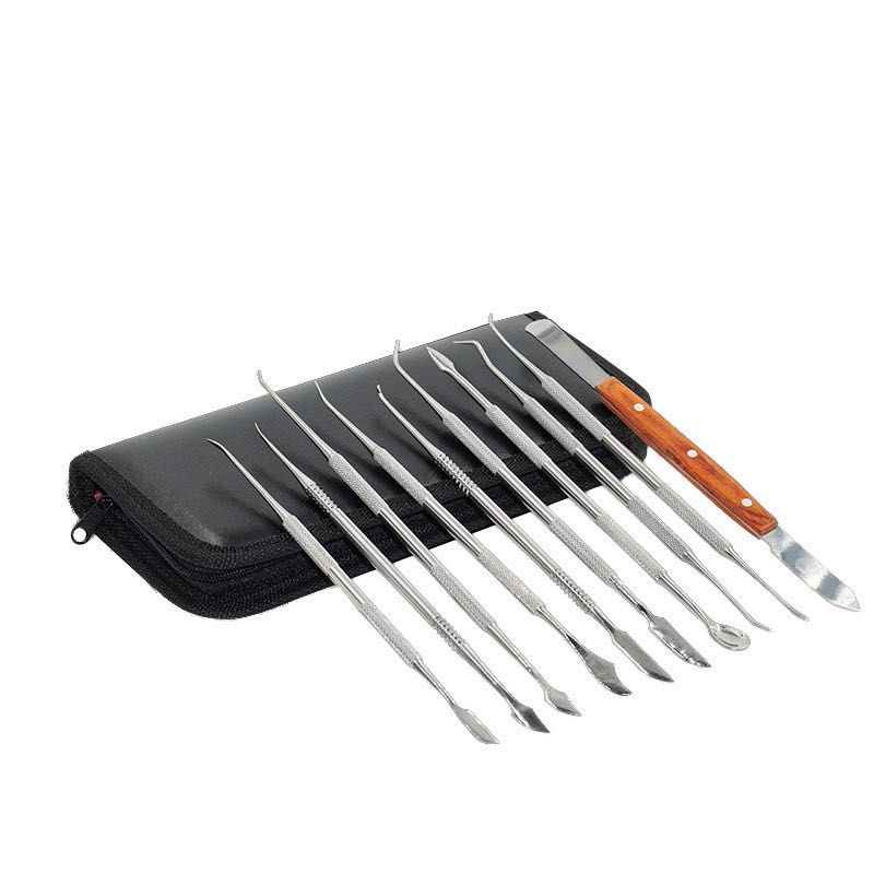 10 Pcs Dental Lab Stainless Steel Kit Wax Carving Tools Set Dental  Instruments